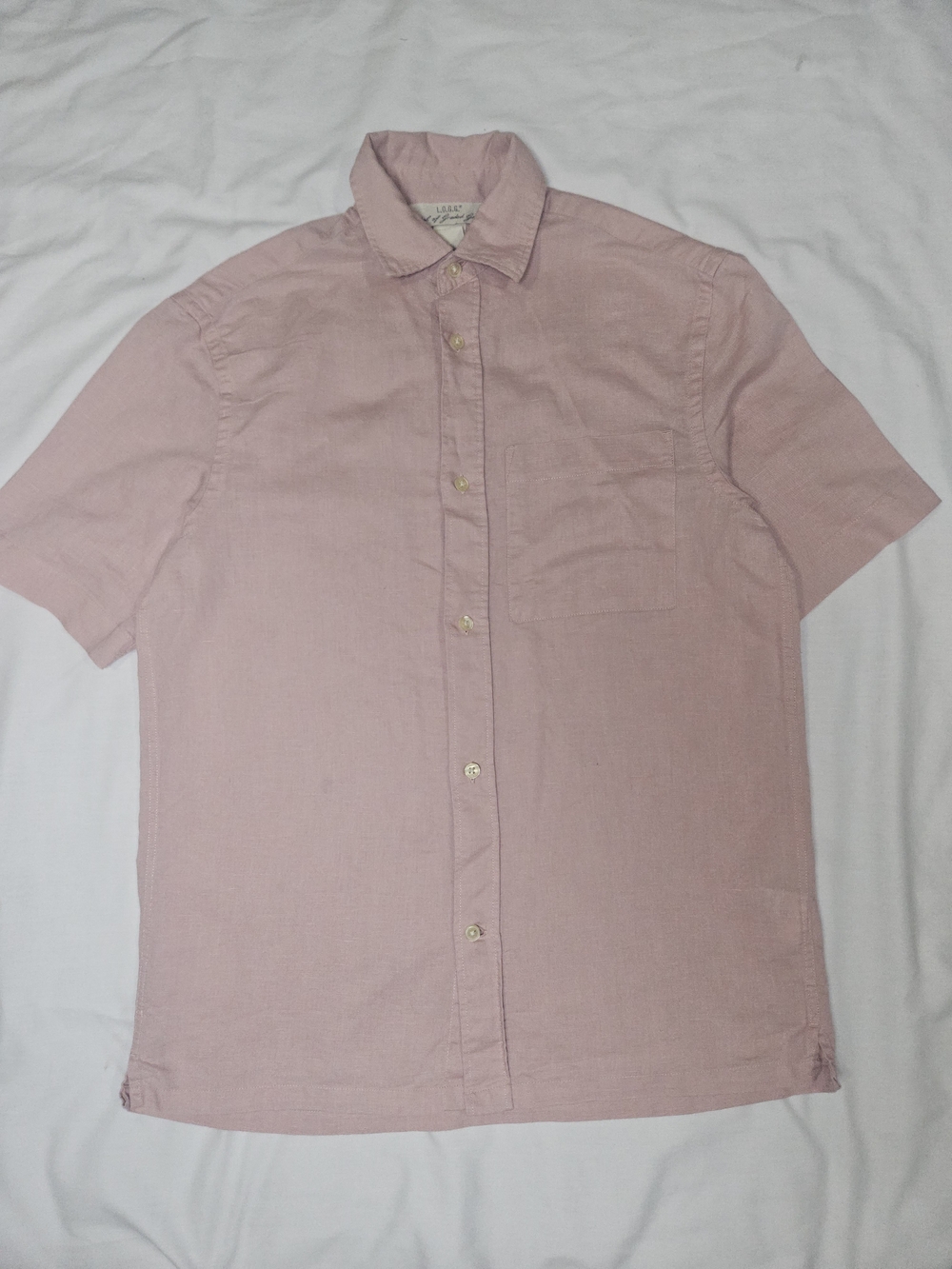 Men's Short Sleeve Button-Up Shirt - Pink